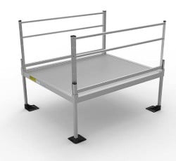 5x6 Pathway 3G Wheelchair Ramp System platform with two handrails.