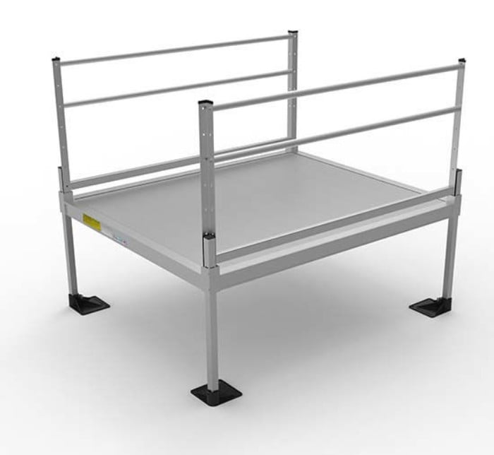 5x6 Pathway 3G Wheelchair Ramp System platform with two handrails.