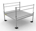 6x6  Pathway 3G Wheelchair Ramp System platform with two handrails.