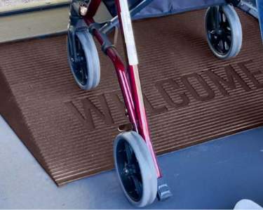 Brown 1.5 inch Welcome threshold ramp.