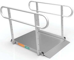 4 Foot Gateway 3G Wheelchair Ramps with Two-line Handrails.