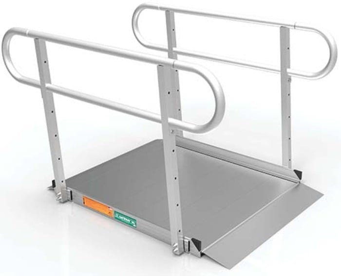 4 Foot Gateway 3G Wheelchair Ramps with Two-line Handrails.