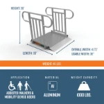 3 Foot Gateway 3G Ramps with Picket Handrails Dimensions