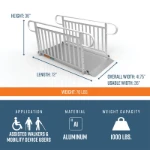6 Foot Gateway 3G Ramps with Picket Handrails Dimensions
