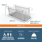 7 Foot Gateway 3G Ramps with Picket Handrails Dimensions