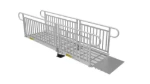 10 foot ramp with vertical picket handrails